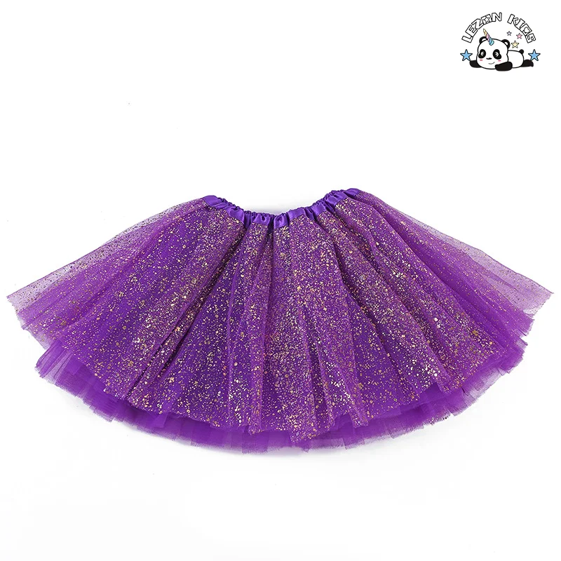 LEZONKIDS - Customizable Gilded TUTU Dance Tutu Skirt Mesh Princess Skirt Popular Short Skirt for Children 2-14T